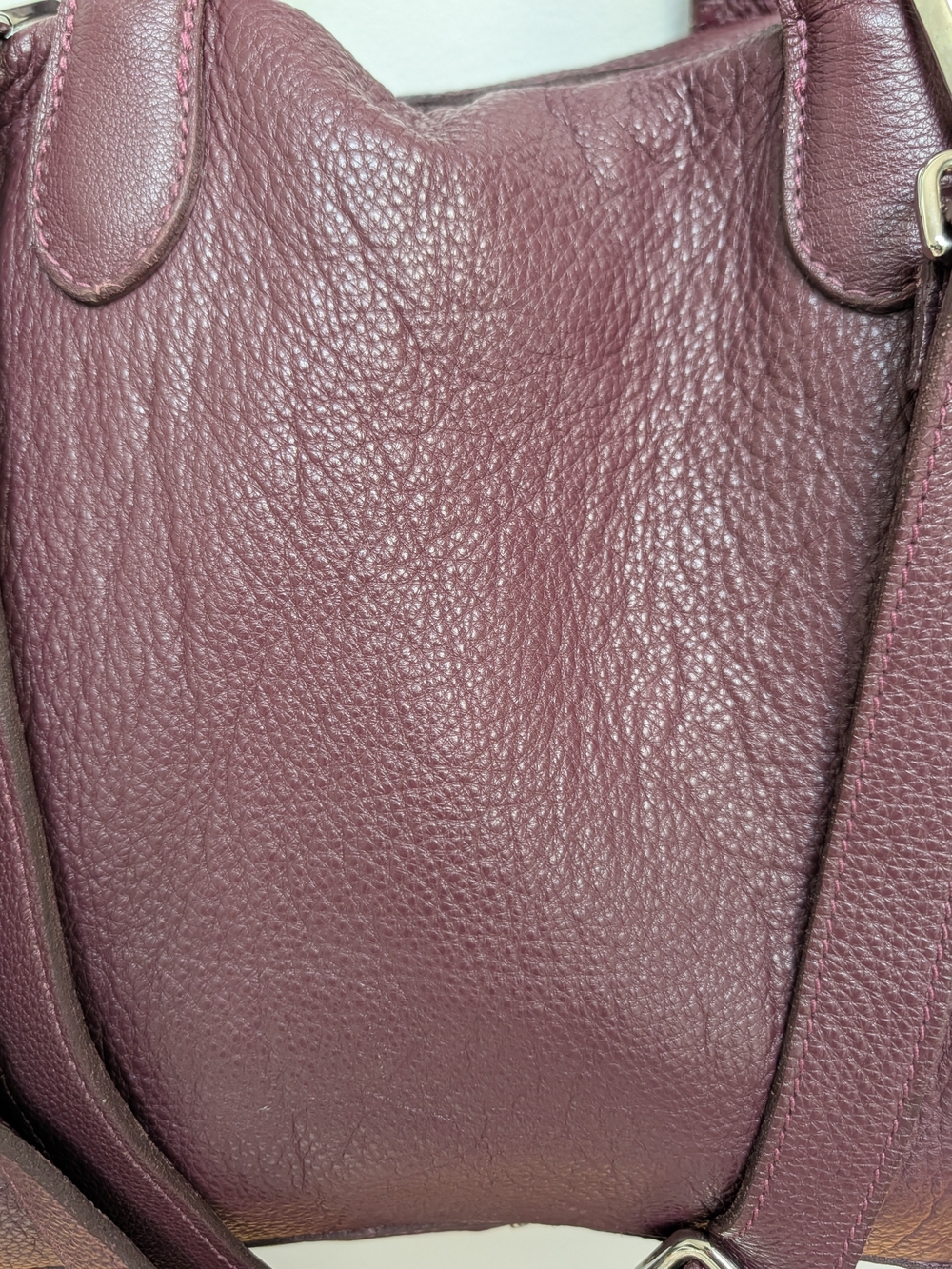 Vintage Roots Leather Satchel Burgundy/Plum - Picture 7 of 15